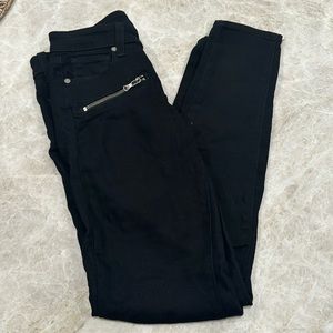 Paige black skinny jeans with zipper detail